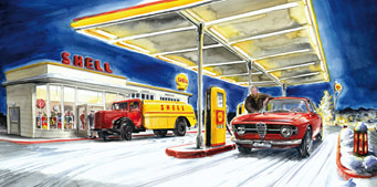 Uli´s Racing Legends Card 23 "Shell Gas Station"